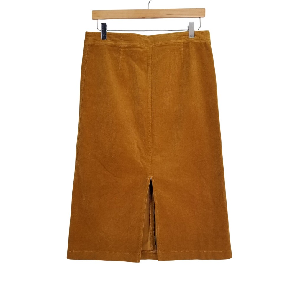 Chadwicks of Boston Honey Mustard Corduroy Midi Skirt Size 10 Fall Fashion